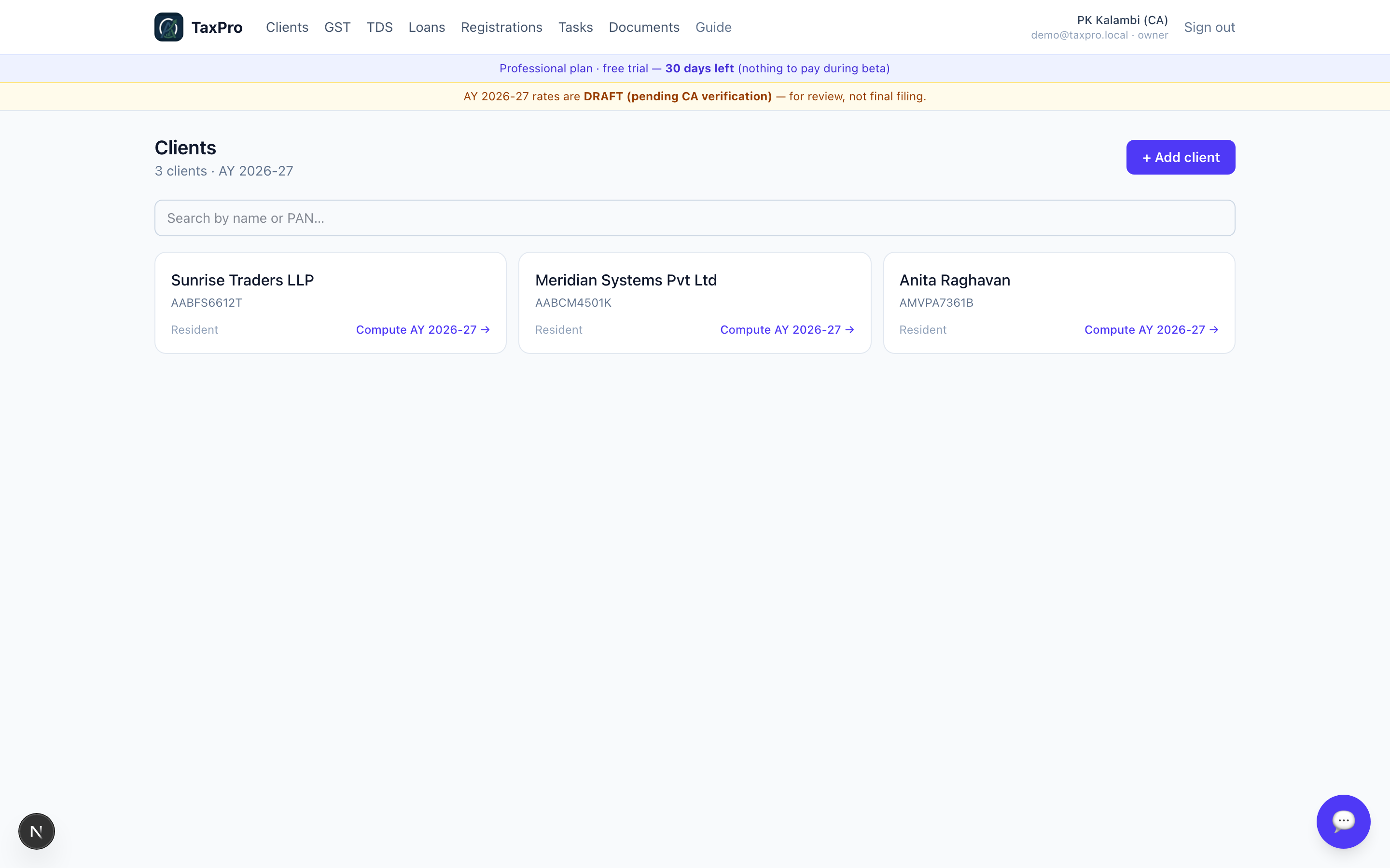 The client list